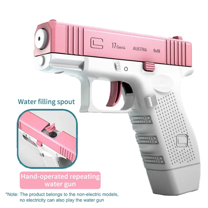 Rechargeable Electric Water Gun with Automatic and Manual Spray Modes, Effective Range up to 32 Feet for All Ages