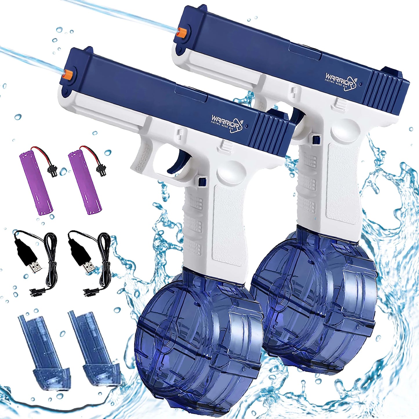 Rechargeable Electric Water Gun with Automatic and Manual Spray Modes, Effective Range up to 32 Feet for All Ages