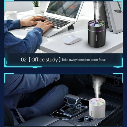 Mini 180ML Aroma Diffuser & Humidifier – Colourful LED Lights for Home & Car