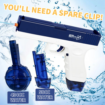 Rechargeable Electric Water Gun with Automatic and Manual Spray Modes, Effective Range up to 32 Feet for All Ages