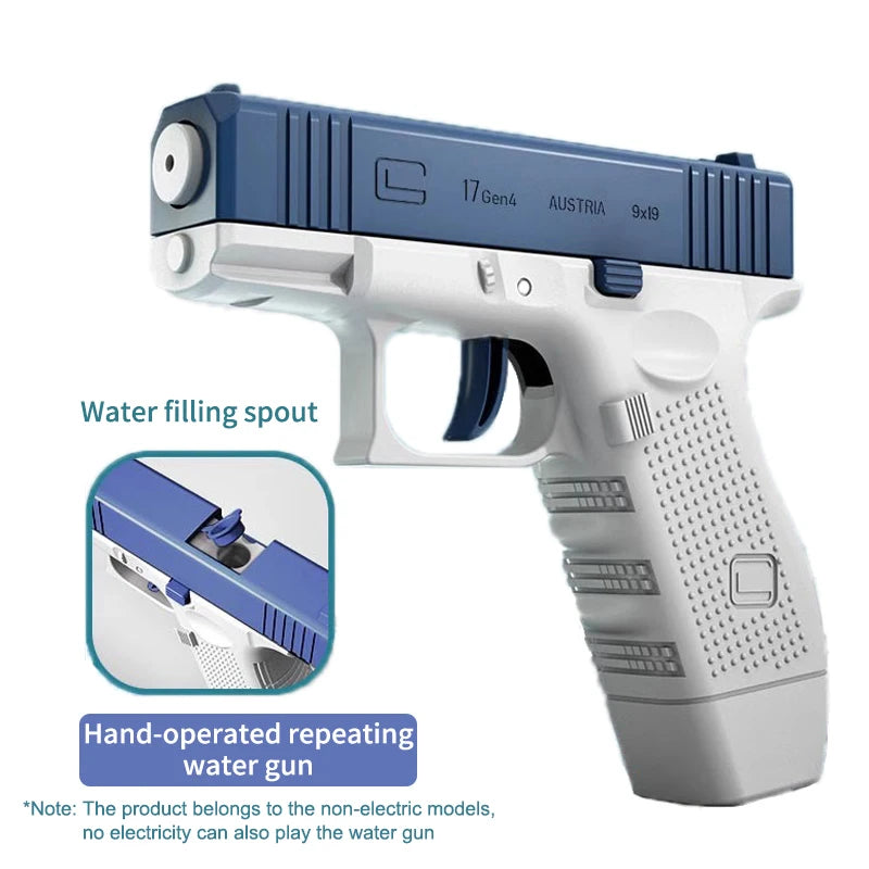 Rechargeable Electric Water Gun with Automatic and Manual Spray Modes, Effective Range up to 32 Feet for All Ages