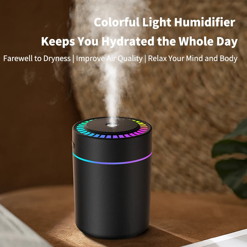 Mini 180ML Aroma Diffuser & Humidifier – Colourful LED Lights for Home & Car